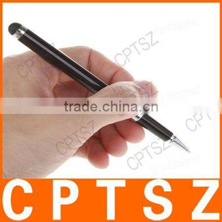 Black Ink Ball Pen + Touch Screen Stylus for iPod/iPhone/MP3/MP4/PDA - Black + Silver