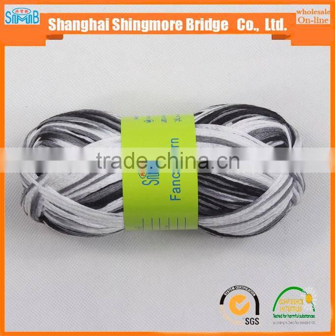 Cheapest price hot selling 100% acrylic 1/3.0Nm long space dyed oeko tex certified melange hollow tape yarn for hand knitting