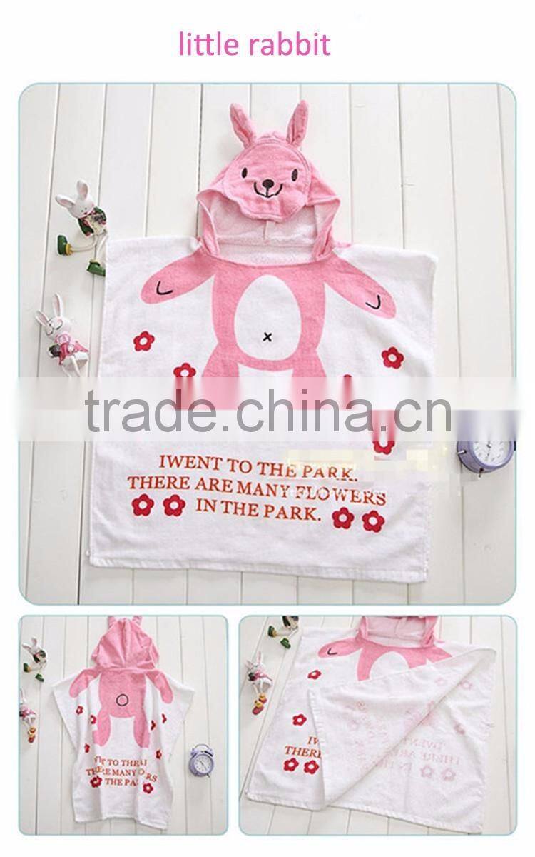 Cotton poncho towel childrens poncho printed poncho