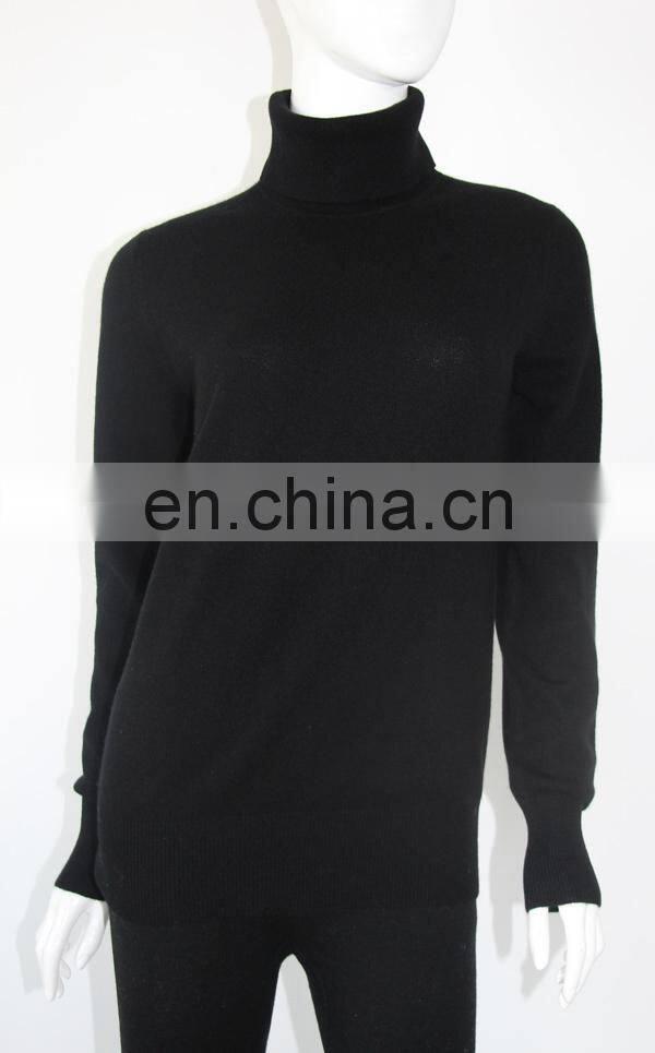 wholesale customized fashion style cashmere turtleneck long sweater for women