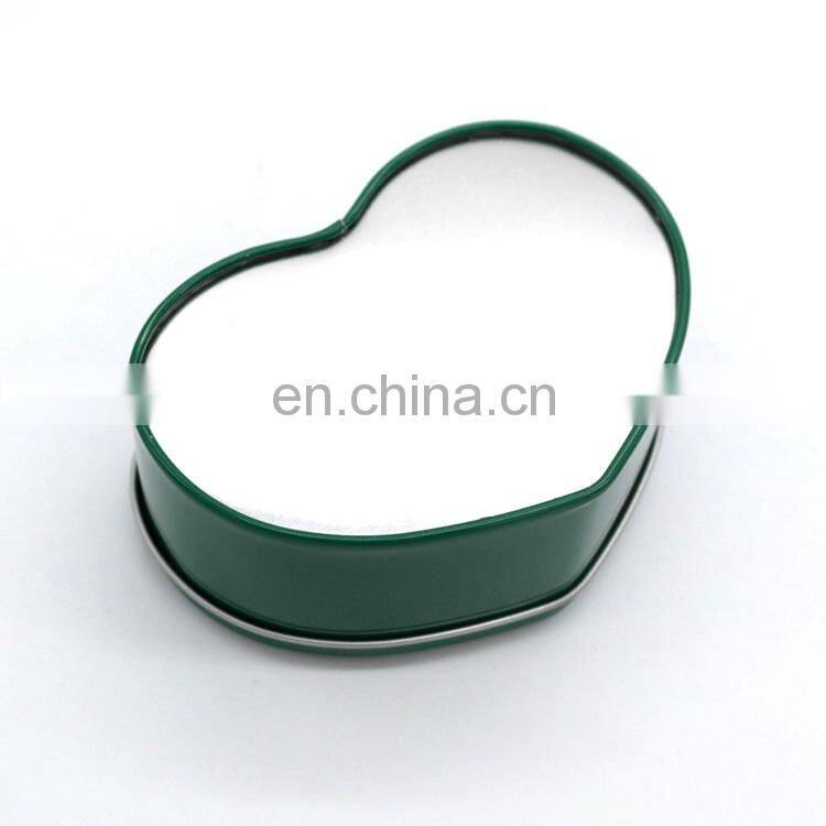 Small cute metal tin box for chocolate candy with embossed logo