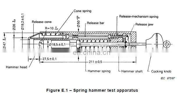 IEC60068-2-75 0.14J single spring impact test hammer
