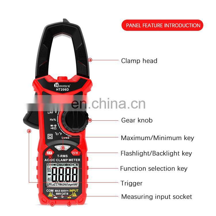 HT206B Multimeter Clamp Meter Multimeter Current 2000V AC Digital Clamp Meter