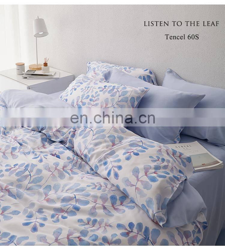 RawHouse design tencel 60s 300TC flower printing 4 pcs bedding set