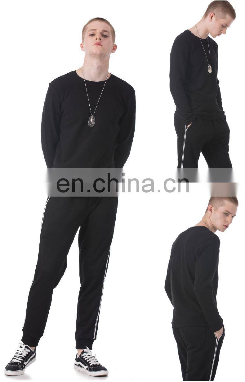 Custom blank 100 soft cotton long sleeve Casual Blank Mens crew neck t-shirt