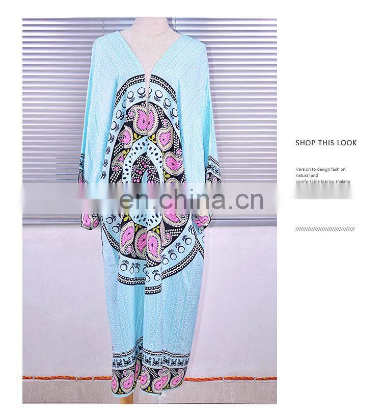 Saida de Praia 2019 Beach Cover up Long Beach Dresses Tunic for Beach Pareos Robe de Plage Print Women Beachwear Bikini Cover up