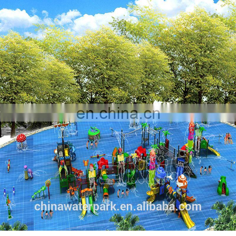 Mini water park fiberglass water slide and inflatable water park