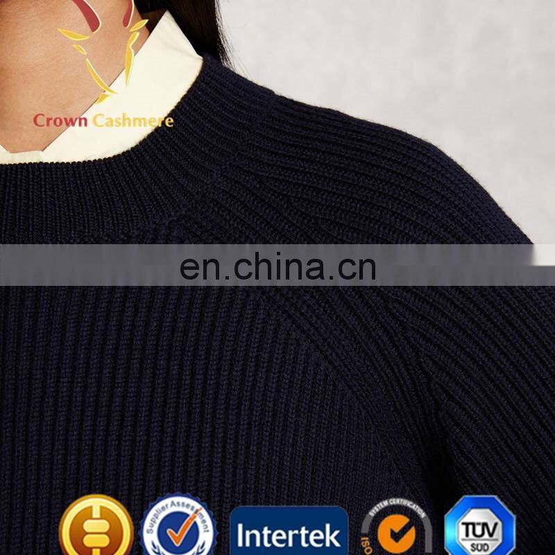 Comfy Womens Knit Pullover Blue Chunky Sweaters