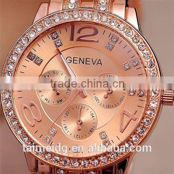 Alibaba wholesale rose gold lady watch date