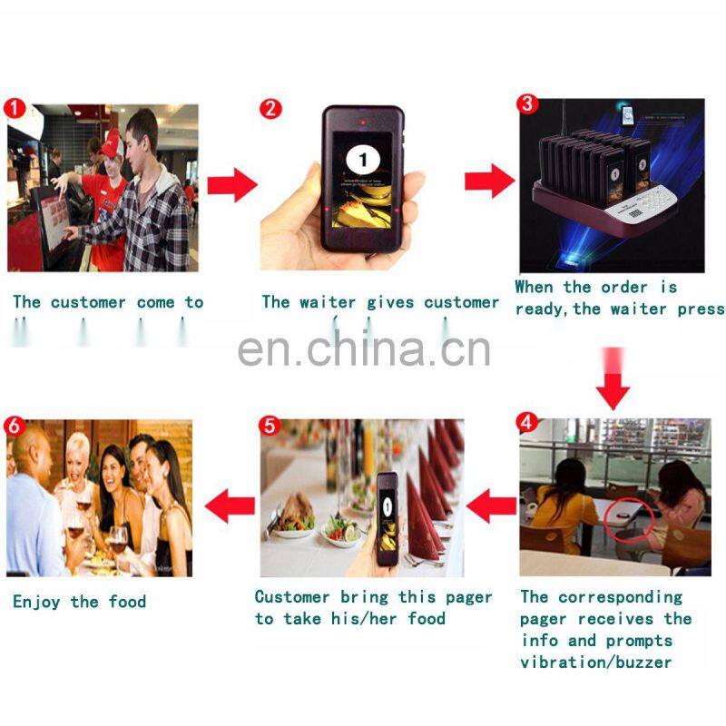 Restaurant 20 Pagers DC 5V Power Supply Coaster Pagers Wireless Coaster Guest Waiter Queuing System