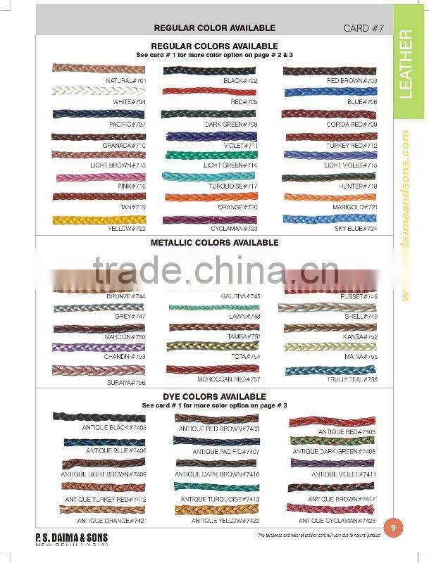 Round Braided Leather Cord Red Brown For Jewelry