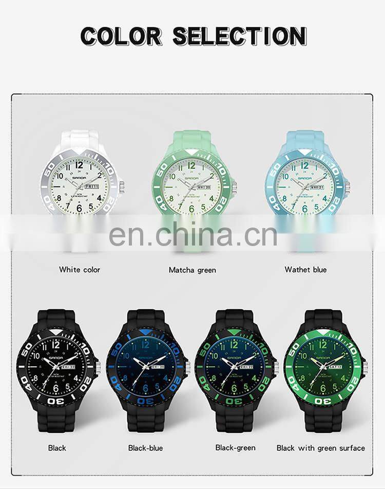 SANDA 6051 Fashion Men Quartz Watch Business Wristwatch Outdoor Sport Watch Man Waterproof