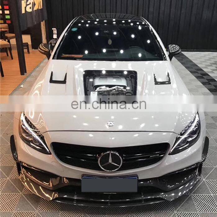 Runde Top Ranking Hood For Mercedes-Benz W205 C63 AMG Upgrade IMP Style Carbon Fiber Transparent Engine Cover
