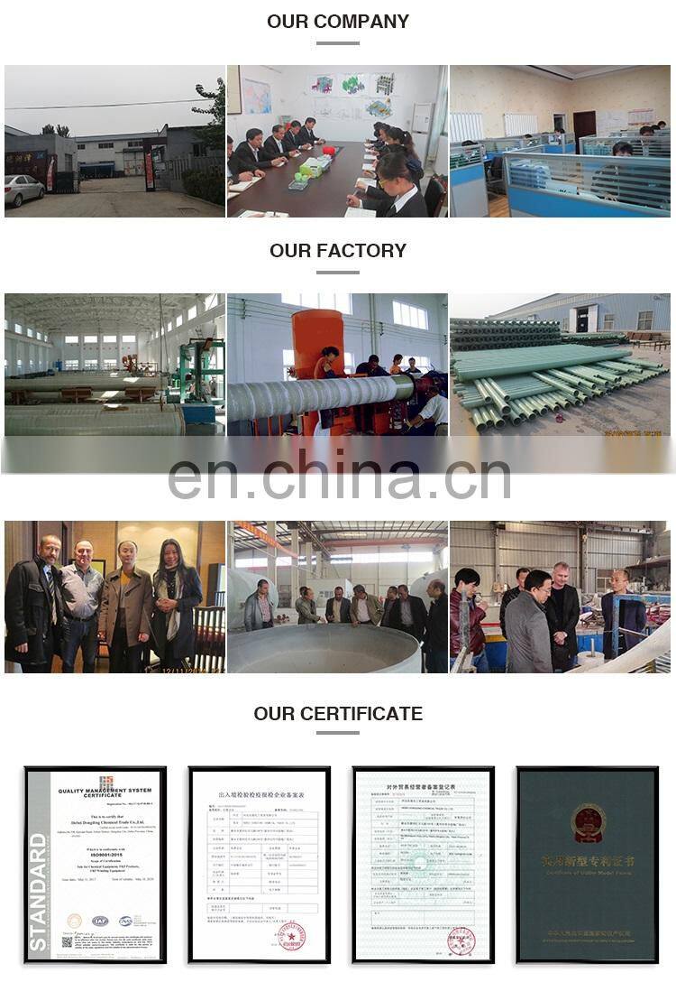 High strength fiberglass reinforced plastic FRP GRP pipe price