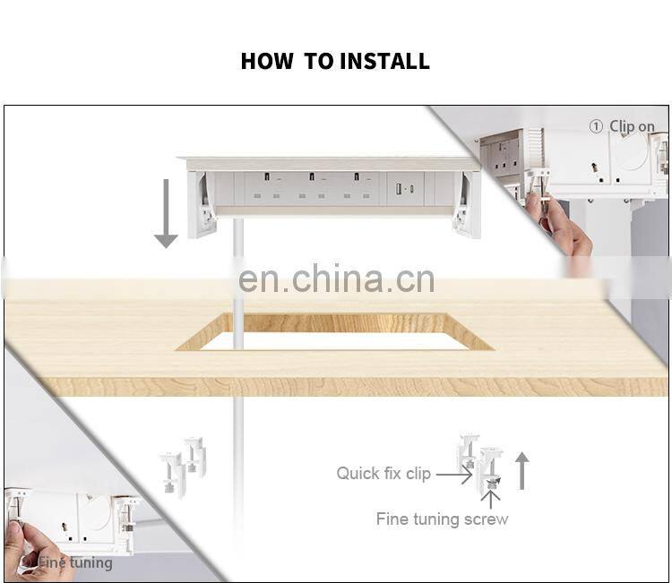 Flip up socket with USB quick charger for Australia and Argentina