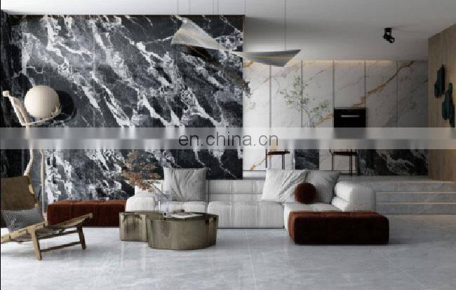 large format marble slab black floor rough surface ceramic porcelain tiles oversized wall slab