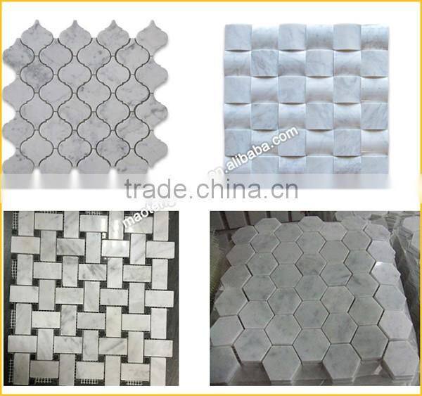 1x3 fretwork interlock marble mosaic tile