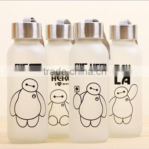OEM 300ml frosted glass water bottle