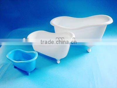 Plastic mini bathtub shape container golden/silver/red mini bathtub container