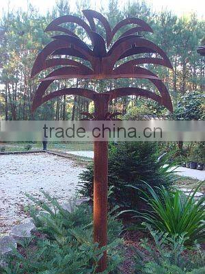 Plam tree corten steel sculpture