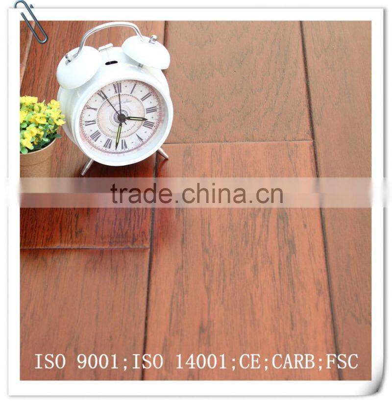 Handscraped surface Walnut 7-layer Engineered wood Flooring Red Color