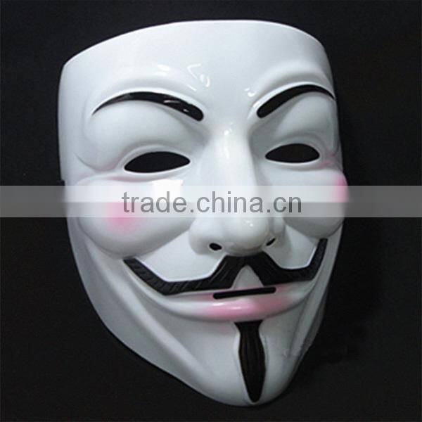 Wholesale PVC/latex Guy Fawkes Mask V for Vendetta Mask /Christmas Halloween Masquerade mask for V For Vendetta Mask