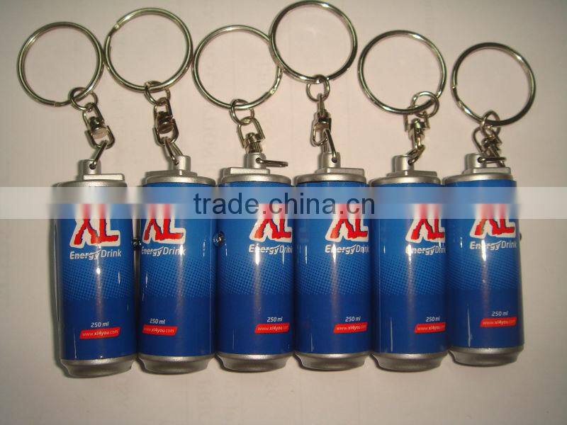 promotional gifts led projector can keychain,led can shape keychain,led bottle shape keychain for 2016 gifts ,3d custom keychain