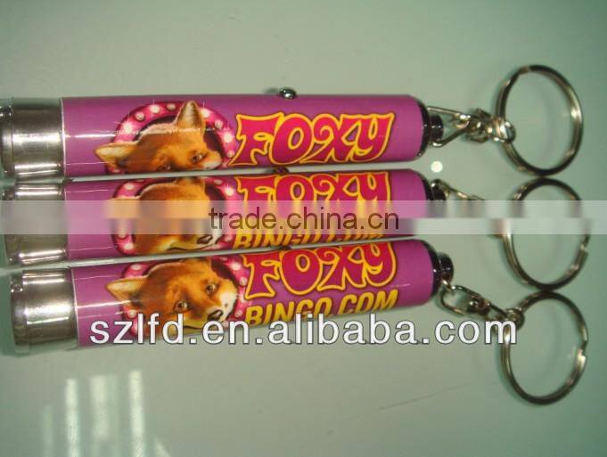 led logo projector torch keychain , logo projector key ring , promotional item led torch key light
