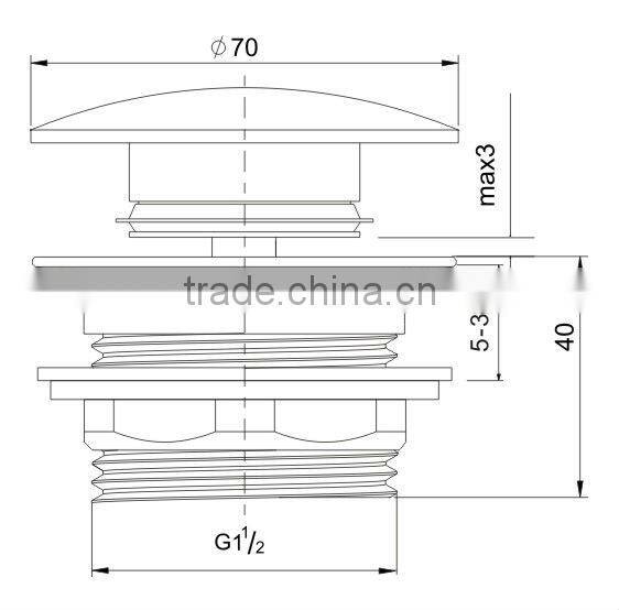 Popular 40mm brass wastes bath bathtub drain plugs