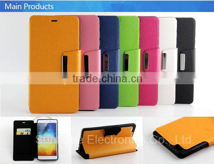 pu leather flip type wallet case for Xiaomi Note Pro