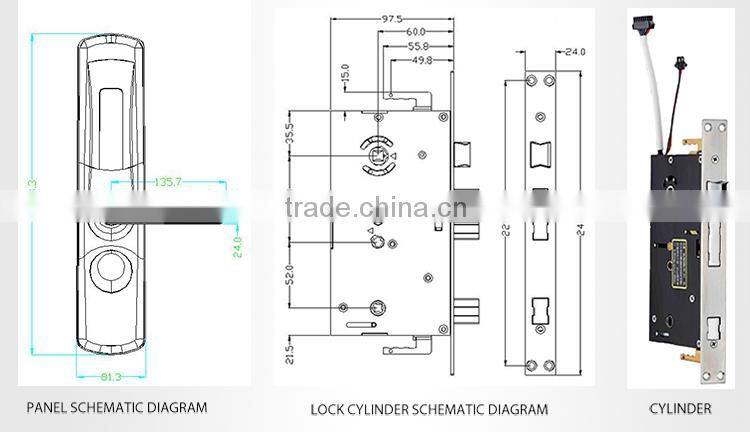 Security Touch Screen Electronic Keypad Swipe Card Door Locks