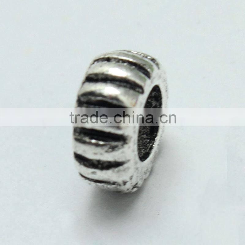 Lead Free Nickle Free Zinc Alloy Pdora Tire Shape Jewelry Hole Beads for Bracelets and Necklaces