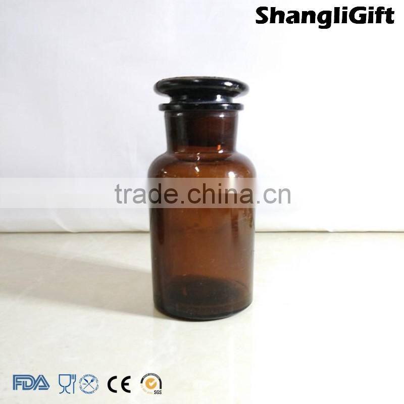 250ml Amber Reagent Bottle Wild mouth With Glass Cap