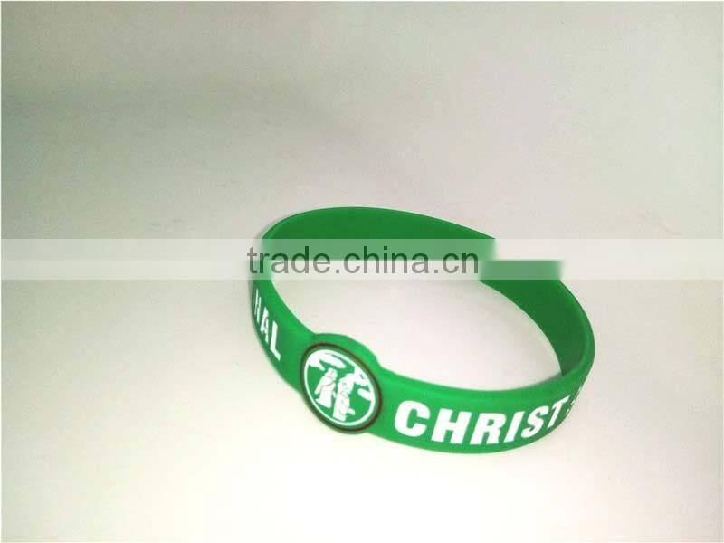 Novelty Style Green Silicone Bracelet Rubber Snap Slap Wristband Producer