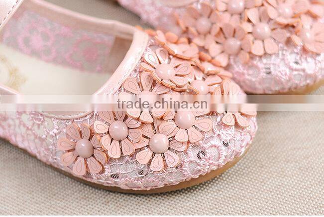 cute princess wholesale girls shoes sweet girl flower high heel flower shoes