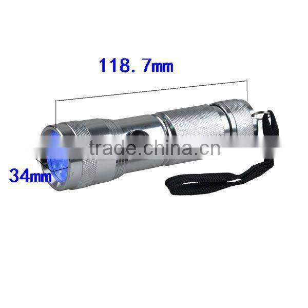 Ultra-Violet Flashlight Gold Color 365nm Ultraviolet Flashlight With 14 LED