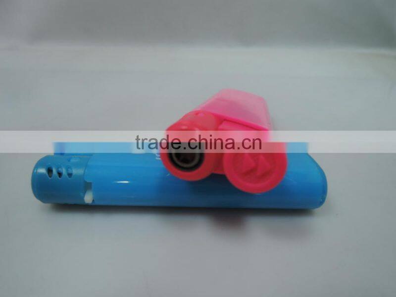 Five solid color jet flame plastic rechargeable electric cigarette butane gas customized logo lighter