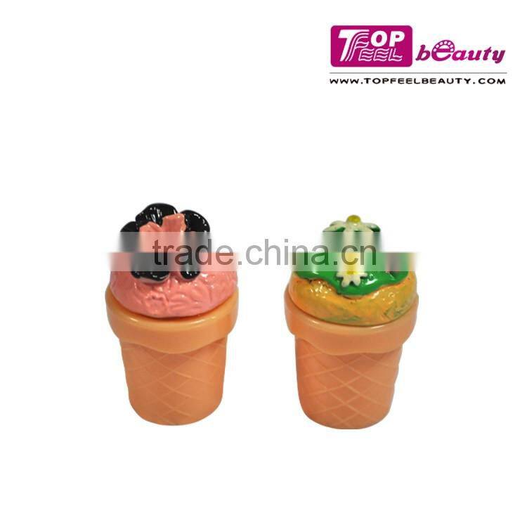 Hot sale! Cute cupcake with flower shape lipgloss lip balm for kids