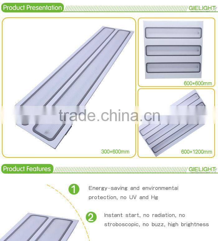 CE ROHS commercial recessed integrated 60x60 led grill fixture