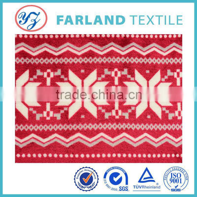 China textile knitted printed flannel fleece blanket fabric for art quilt pillow fabric