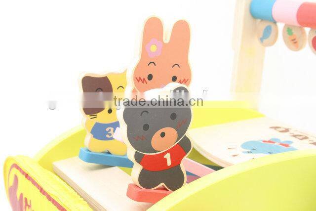 Height adjustable wooden baby walker