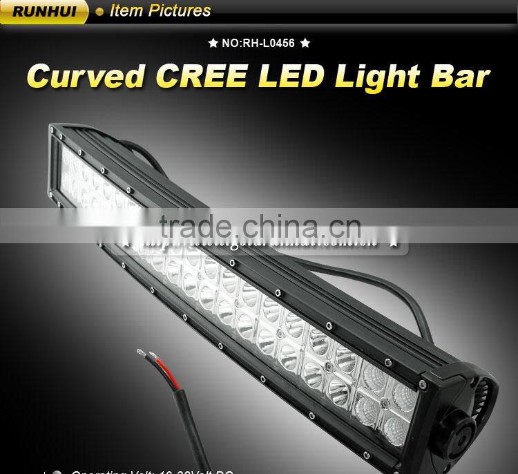 GoldRunhui RH-L0456 New Arrival 120W 10-30V 22inch JEEP Truck Tractor Boat Offroad Curving LED Light Bar Work Light Spot Flood C