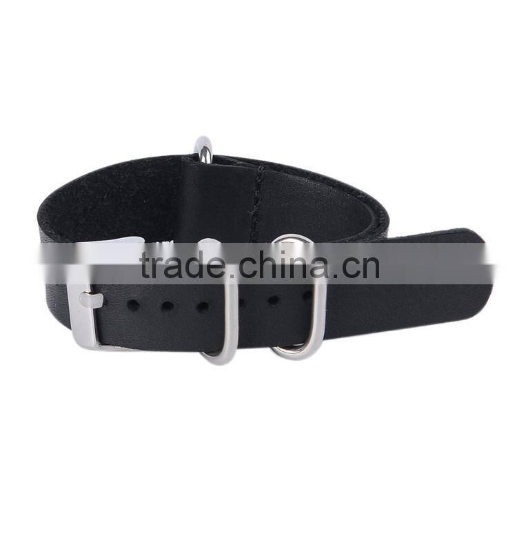 Black genuine leather watch band extender strap with factory price