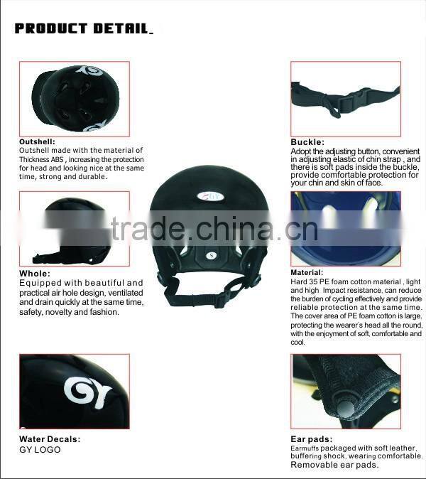 ABS shell and Molding EVA linner Material water sports helmets with adjustor