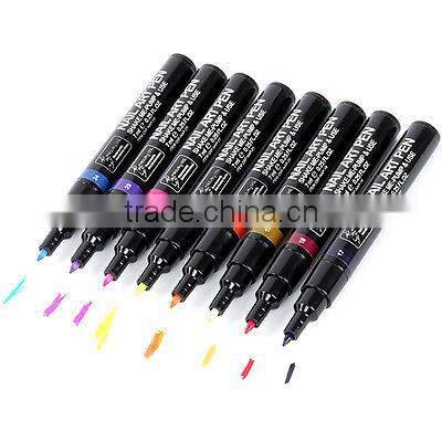 3D DIY Decoration Polish Set Design Paint UV Gel Acrylic Powder Different False Tips 16Colors Nail Art Pen