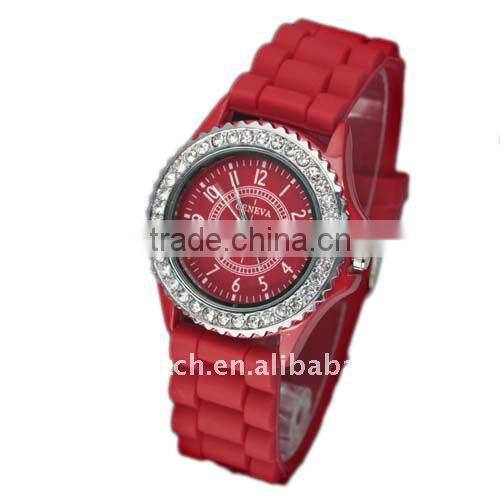 Fashion crystal diamond silicone Watch promotion gift