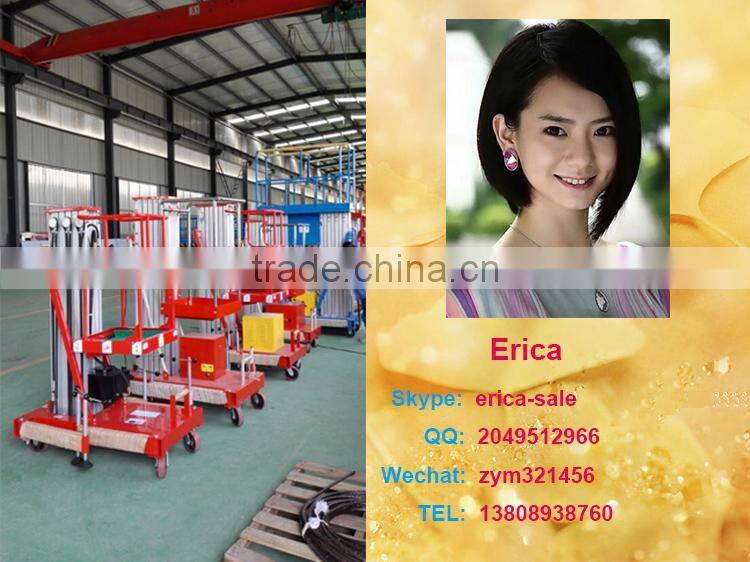 single aluminium mast lift/building cleaning lift/man lift crane