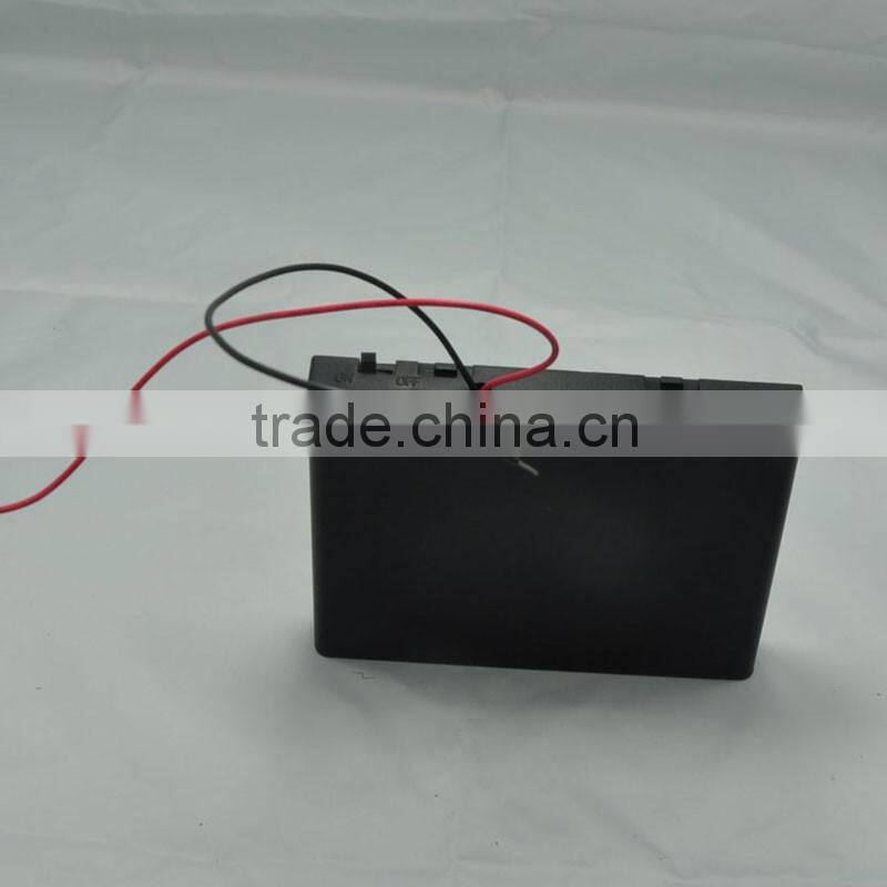 Hold 6x AA Size Battery Holder Box 12V Case With Cover ON/OFF Switch Wire Lead