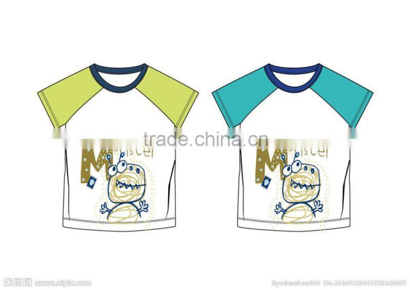 Wholesale Price Toddler Boys T-shirt with chest print baby clothing kindergarten baby boys T-shirt