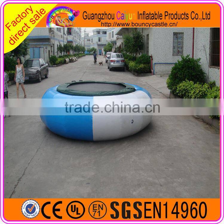 Blue White Inflatable Water Jumping Bed Bungee Water Game